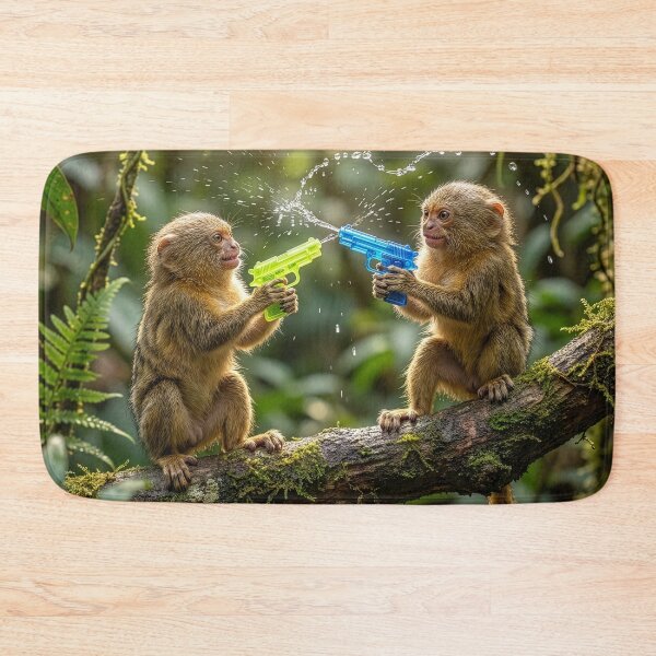 Item preview, Boisterous Young Pygmy Marmosets Have Water Fight designed and sold by Tridentulus.