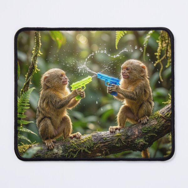 Item preview, Boisterous Young Pygmy Marmosets Have Water Fight designed and sold by Tridentulus.