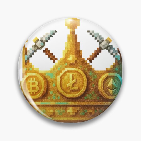 Item preview, Golden crown with Bitcoin, Litecoin, and Ethereum coins on it designed and sold by Creative88Art.