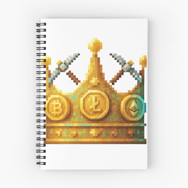 Item preview, Golden crown with Bitcoin, Litecoin, and Ethereum coins on it designed and sold by Creative88Art.