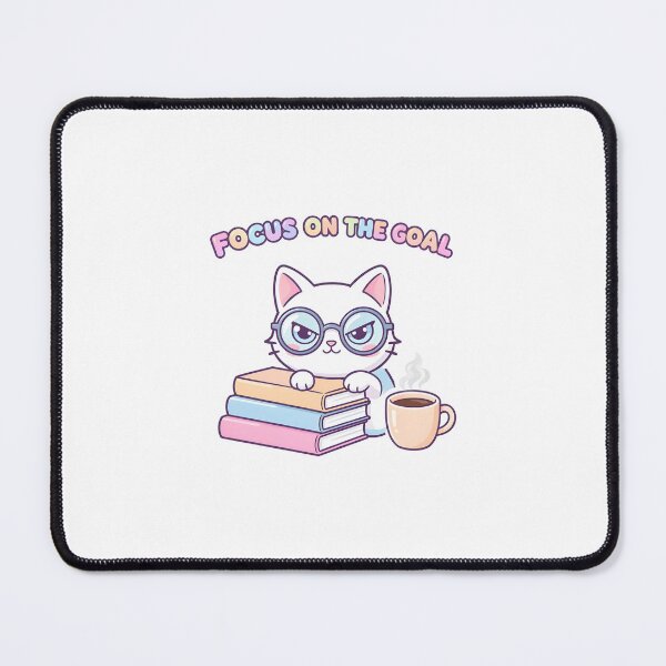 Item preview, Cute Study Cat – Focus On The Goal Motivational Student Sticker designed and sold by YoussefTouch.