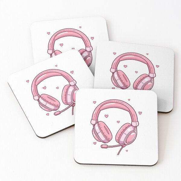 Item preview, Modern Trendy Girly Pink headphones  designed and sold by SOUFIANE1991.