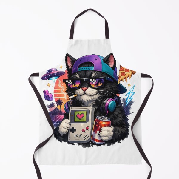 Item preview, Retro Gamer Cat Vaporwave Night designed and sold by EpicwaveDesigns.