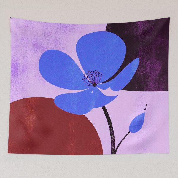 Item preview, Modern Blue Floral Composition designed and sold by joycrysstudio.