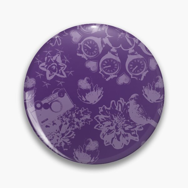 Item preview, Floral Travel Snapshots Clustered Light on Dark Purple designed and sold by Digitalmyth's Designs.