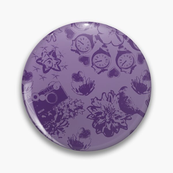 Item preview, Floral Travel Snapshots Clustered Dark on Light Purple designed and sold by Digitalmyth's Designs.