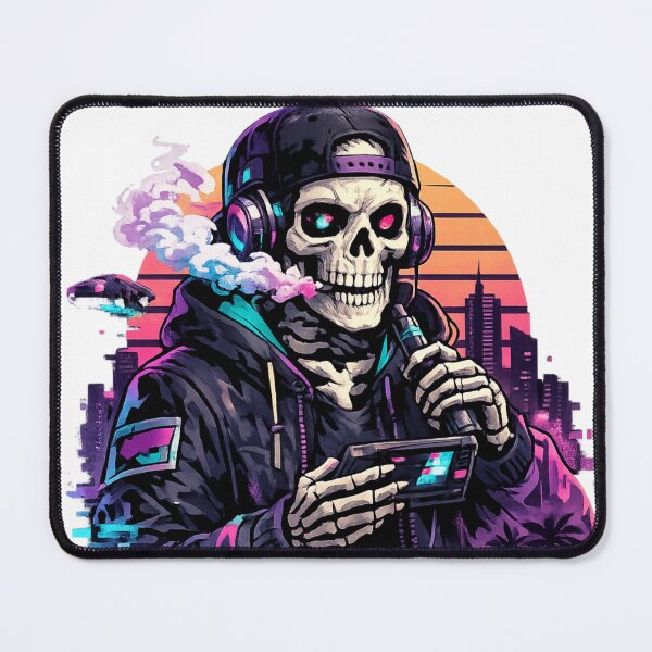 Artikelvorschau, Cyberpunk-Skelett-Neon-Hacker entworfen und verkauft von EpicwaveDesigns.