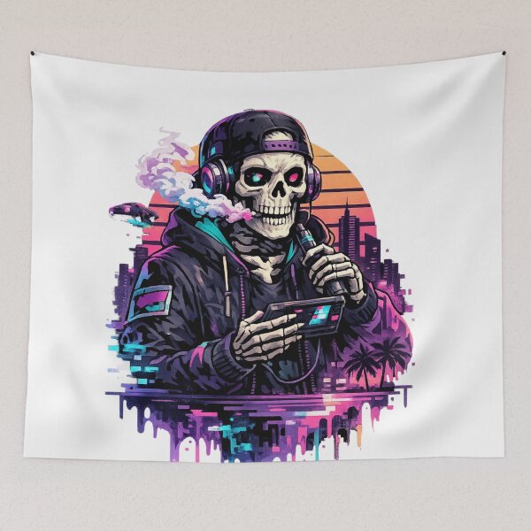 Item preview, Cyberpunk Skeleton Neon Hacker designed and sold by EpicwaveDesigns.