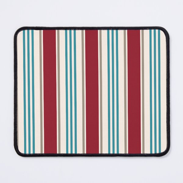 Item preview, Burgundy, teal and beige retro vertical stripes designed and sold by FatBirdie.