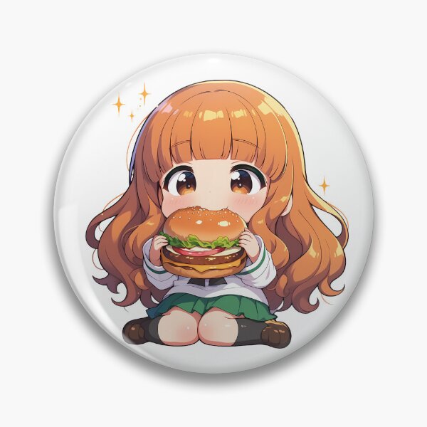 Item preview, Saori Takebe Girls und Panzer Chibi Burger Smile designed and sold by earlobejerk.