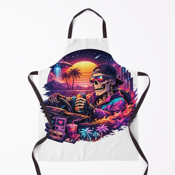 Item preview, Neon Outrun Skeleton Night Drive designed and sold by EpicwaveDesigns.
