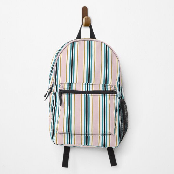 Item preview, Pink, teal and gold retro vertical stripes designed and sold by FatBirdie.