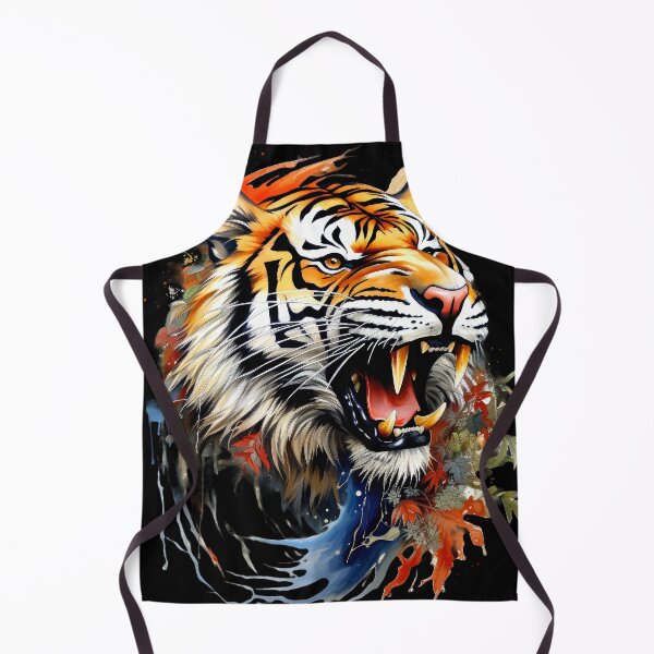 Item preview, Growling Tiger With Sharp Teeth And Botanical Accents designed and sold by DEC02.