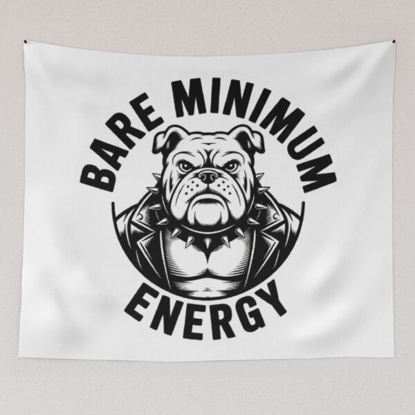 Item preview, Bare Minimum Energy Bulldog Punk Graphic Tee designed and sold by NewUSShop.