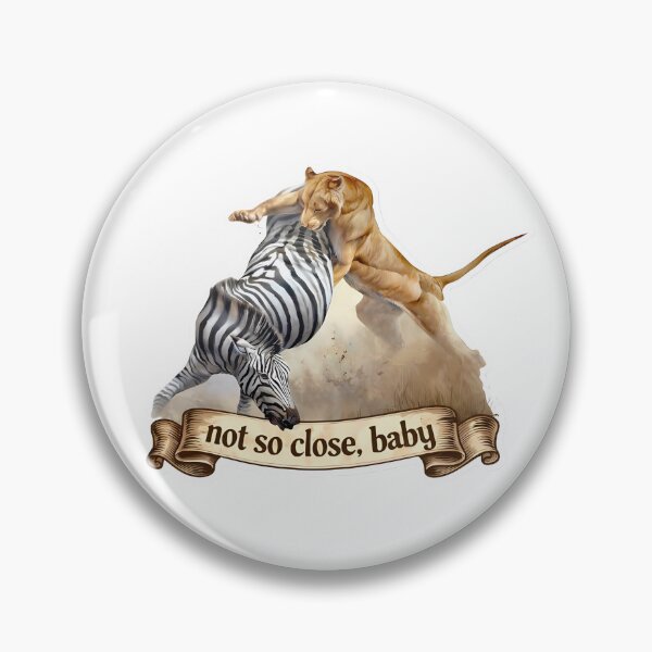 Item preview, Not So Close, Baby – Lion vs Zebra Wild Nature Sticker Design designed and sold by MihajloMiX99.
