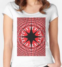 #abstract, #star, #christmas, #pattern, #design, #light, #decoration, #holiday, #blue, #illustration, #black, #white, #chess, #checkered, #pattern, #abstract, #flag, #board Women's Fitted Scoop T-Shirt