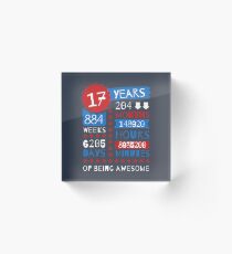 17 Years Of Being Awesome - Splendid 17th Birthday Gift Ideas Acrylic Block
