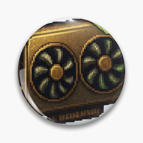 Item preview, Vibrant pixel art graphics card with golden accents and green details designed and sold by Creative88Art.