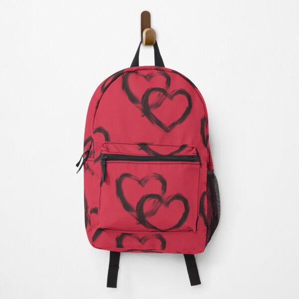 Item preview, Midnight Brush Hearts-Red Graffiti Love Pattern designed and sold by Katnoirart.
