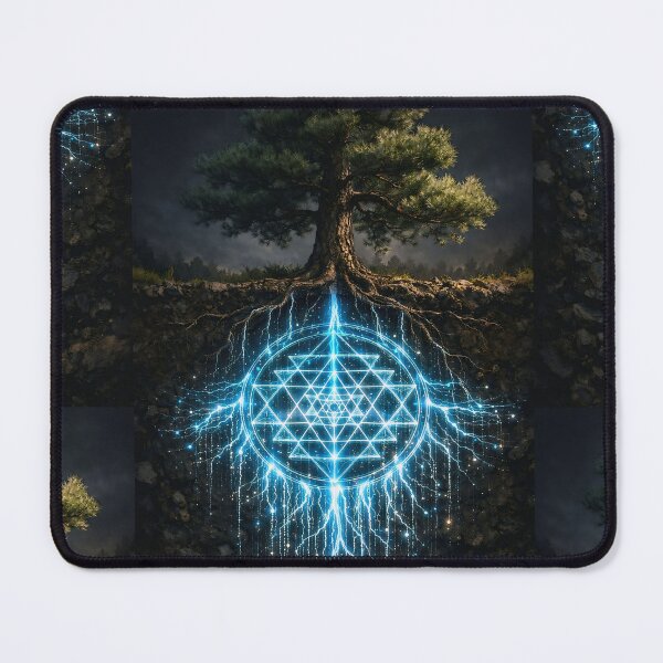 Item preview, Sacred Geometry Tree of Life: Glowing Sri Yantra Roots Aesthetic designed and sold by LuxeBuzz.