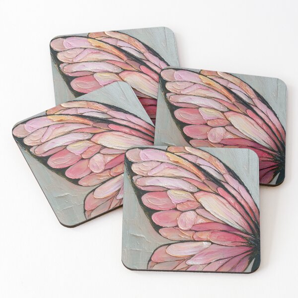 Item preview, Stunning oil painting of pink butterfly wings designed and sold by dcrc.