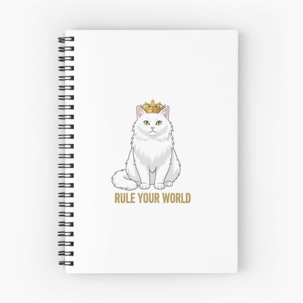 Item preview, Rule Your World Cat Sticker – Cute White Cat Crown Motivational Sticker for Cat Lovers designed and sold by YoussefTouch.