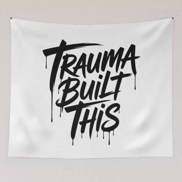 Item preview, Trauma Built This Bold Graffiti Brush Script Statement Design designed and sold by NewUSShop.