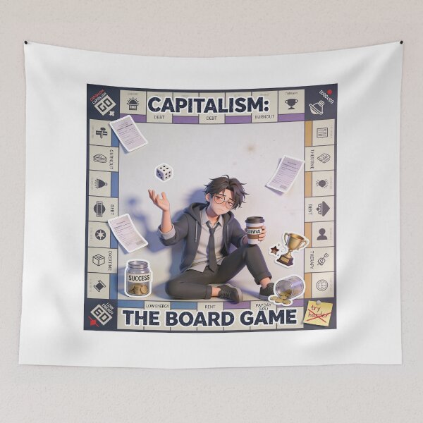 Item preview, Capitalism: The Board Game – Debt, Burnout, and Therapy designed and sold by Panda LuL Art.