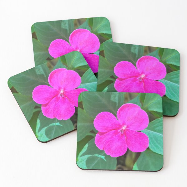 Item preview, Bright Pink Vinca Flower in Lush Green Garden designed and sold by Be Captured by Brittany Emma.