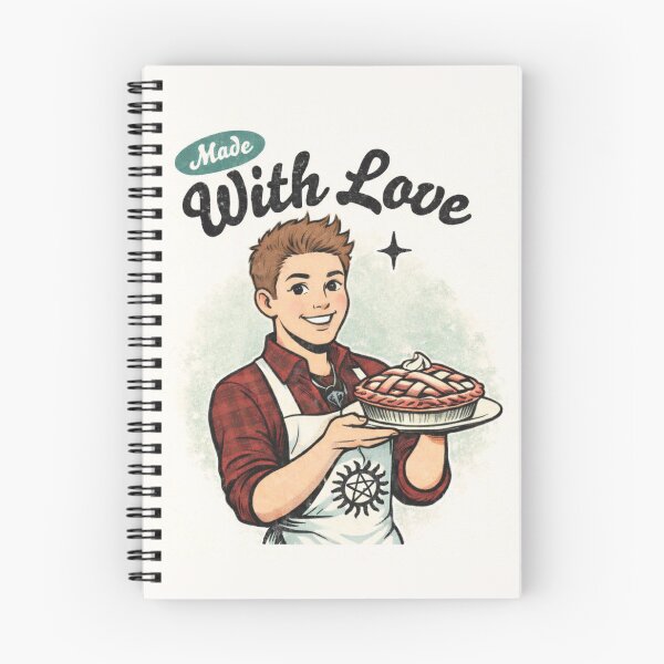 Aperçu de l'œuvre Tarte rétro Dean Winchester « Fait avec amour » Supernatural créée et vendue par Reyxava.