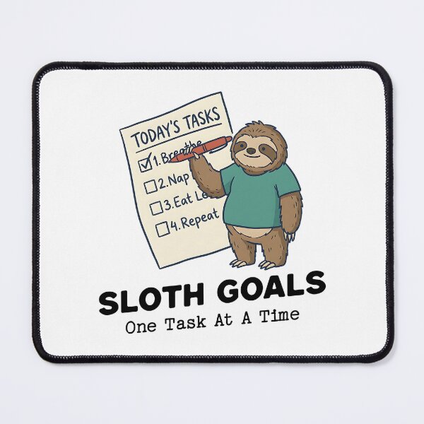 Item preview, One Task At A Time Funny Sloth Checklist designed and sold by Got2BSnazzy.