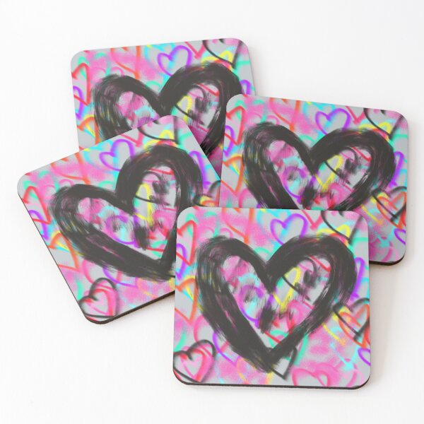 Item preview, Neon Graffiti Hearts-Colorful Street Love Pattern designed and sold by Katnoirart.