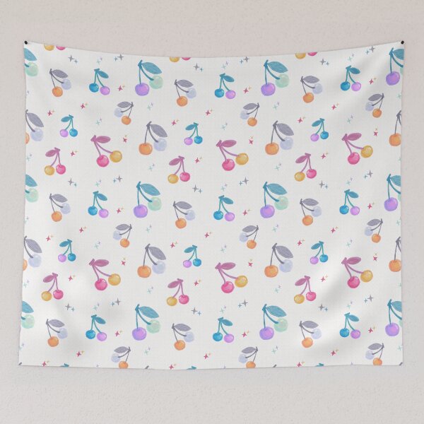 Item preview, Rainbow Watercolor Cherries Seamless Pattern designed and sold by Bloomie_Studio .