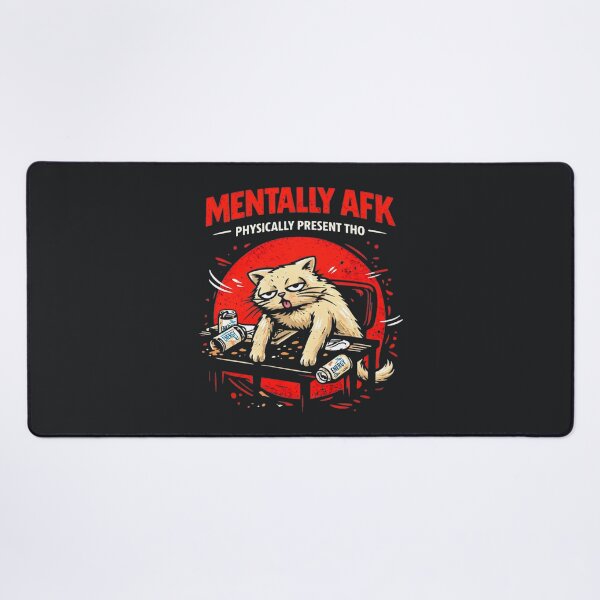 Item preview, Mentally AFK Cat – Funny Gamer Burnout Meme designed and sold by Taans-Creation.