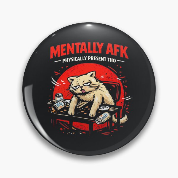 Artikelvorschau, Mental AFK Katze – Lustiges Gamer-Burnout-Meme entworfen und verkauft von Taans-Creation.