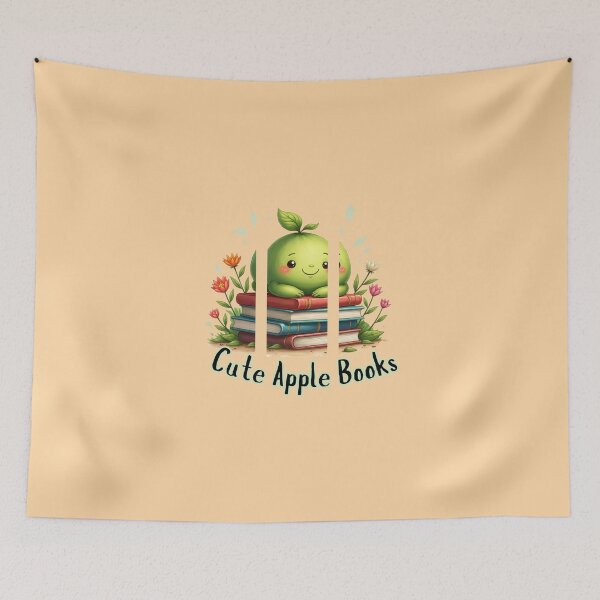Item preview, Cute Apple Bookworm: Reading in the Garden - Kawaii Vintage Design designed and sold by PriyaMagic.