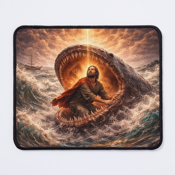 Item preview, Jonah and the Great Fish – Biblical Art of Faith and Mercy designed and sold by Bigornia.
