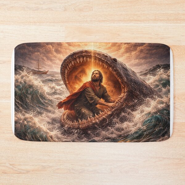 Item preview, Jonah and the Great Fish – Biblical Art of Faith and Mercy designed and sold by Bigornia.