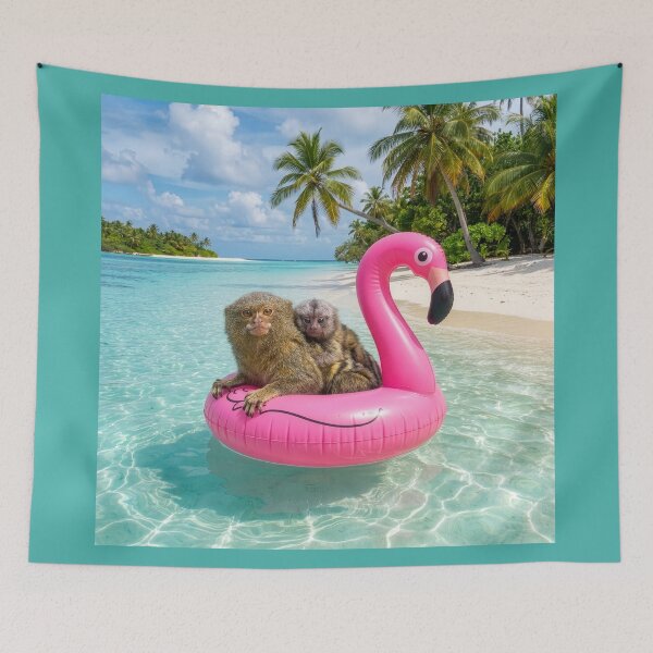 Item preview, Pygmy Marmoset and Baby in Tropical Paradise designed and sold by Tridentulus.