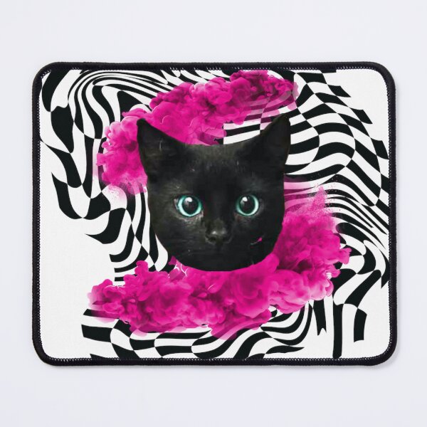 Item preview, Black Cat Pink Smoke – Surreal Pop Art Cat Design designed and sold by Thetdesigns.
