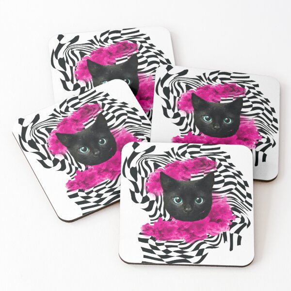 Item preview, Black Cat Pink Smoke – Surreal Pop Art Cat Design designed and sold by Thetdesigns.