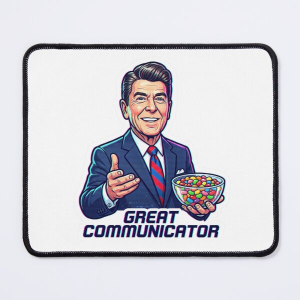 Item preview, The Gipper: 80s Satellite Broadcast Sticker designed and sold by CleverCulture.