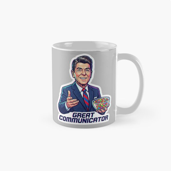 Item preview, The Gipper: 80s Satellite Broadcast Sticker designed and sold by CleverCulture.