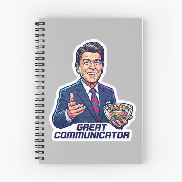 Item preview, The Gipper: 80s Satellite Broadcast Sticker designed and sold by CleverCulture.