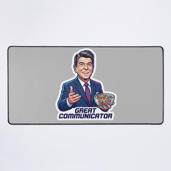 Item preview, The Gipper: 80s Satellite Broadcast Sticker designed and sold by CleverCulture.