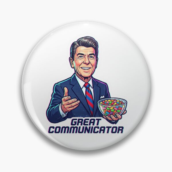 Item preview, The Gipper: 80s Satellite Broadcast Sticker designed and sold by CleverCulture.