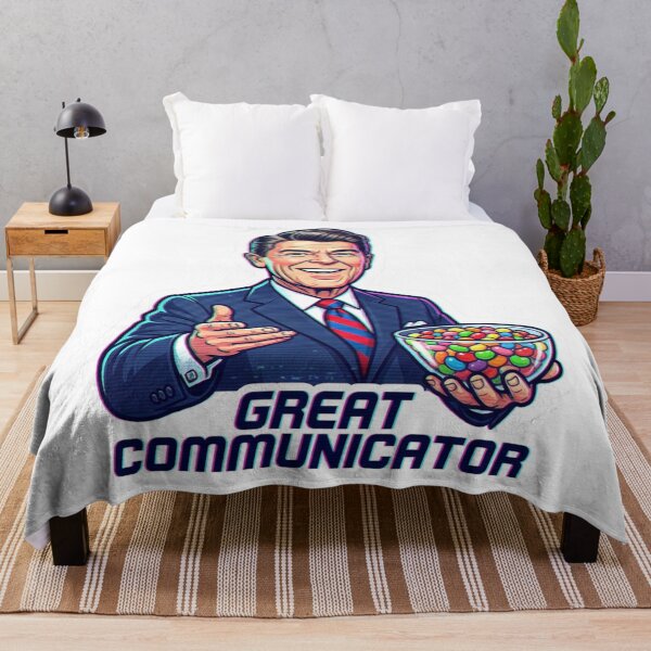 Item preview, The Gipper: 80s Satellite Broadcast Sticker designed and sold by CleverCulture.