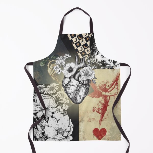 Item preview, Vintage Dark Surrealism Collage - Harlequin, Heart and Cupid designed and sold by VibeArtShop.