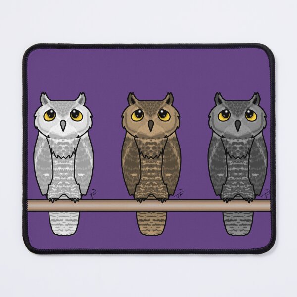 Item preview, Three Owls Perched Owls White Owl Brown Grey designed and sold by lilpoltergeist.
