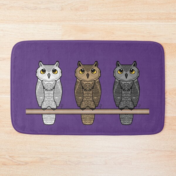 Item preview, Three Owls Perched Owls White Owl Brown Grey designed and sold by lilpoltergeist.